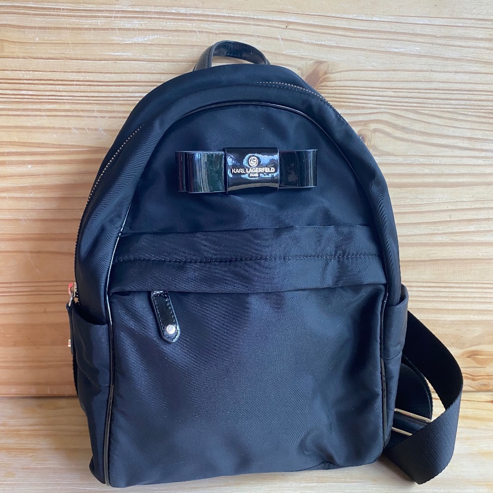 KARL LAGERFELD Black Bow Backpack
